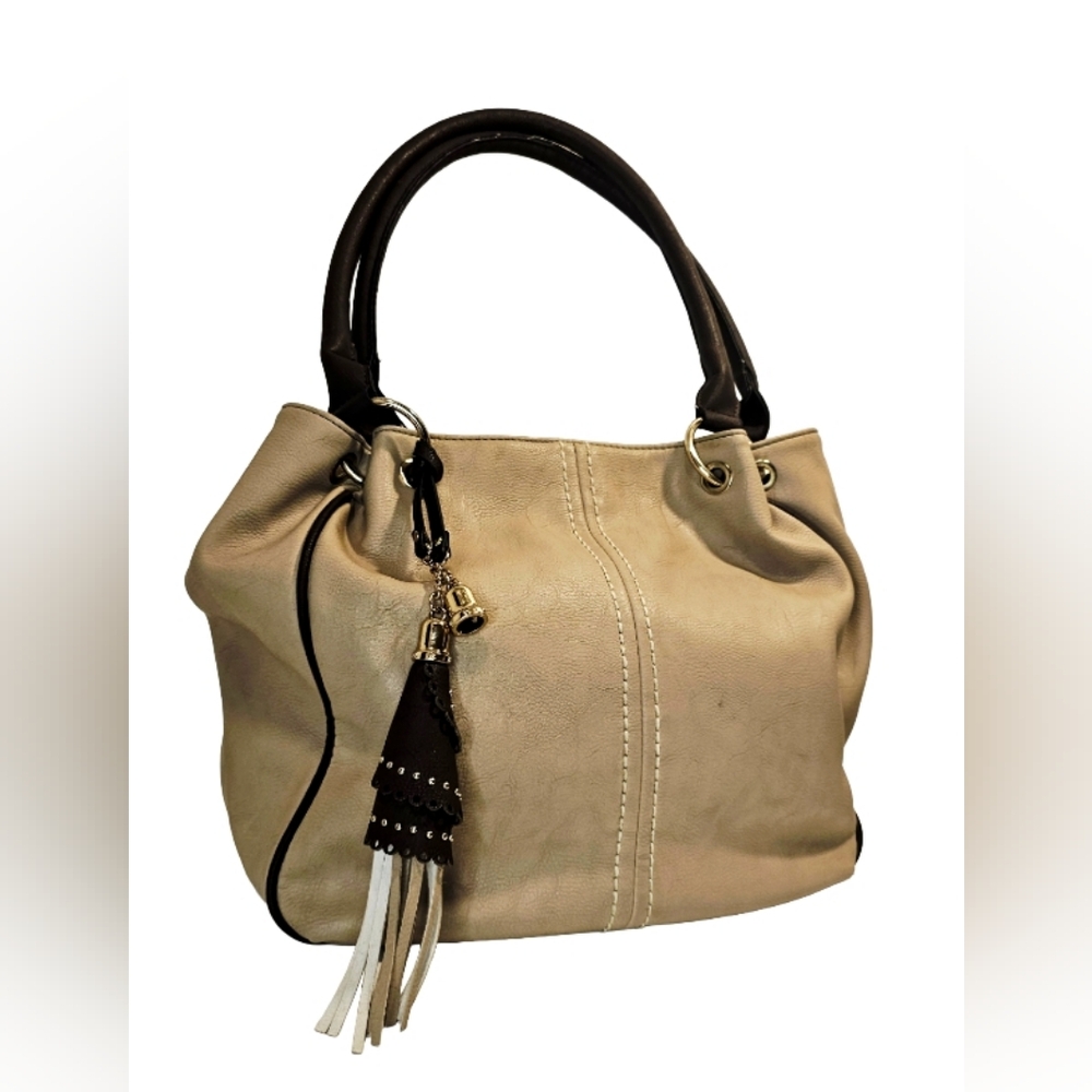 [Blush] Soft & Slouchy Taupe Faux Leather Hobo Shoulder Bag